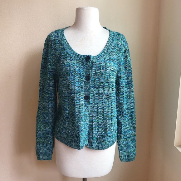 Liz Clairborne Multicolored Sweater Cardigan - Picture 1 of 4